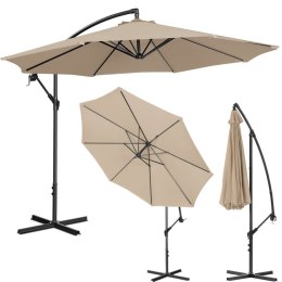 Parasol ogrodowy na wysięgniku okrągły uchylny śr. 300 cm kremowy