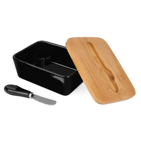 ZESTAW 2w1 MASELNICZKA i CUKIERNICA CERAMICZNA KONIGHOFFER 7617-7624 CZARNY