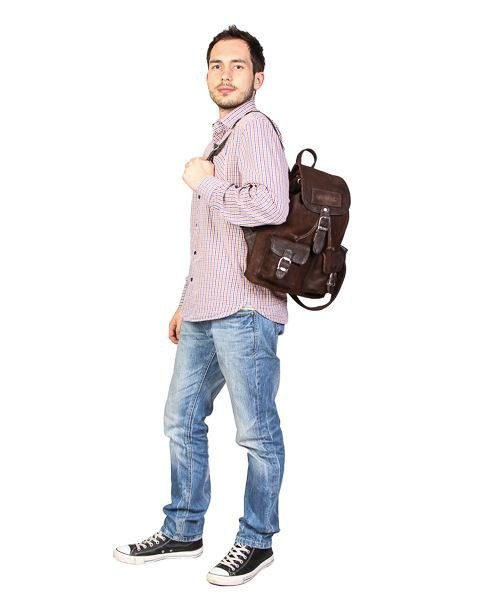 Plecak skórzany retro TC13 camel