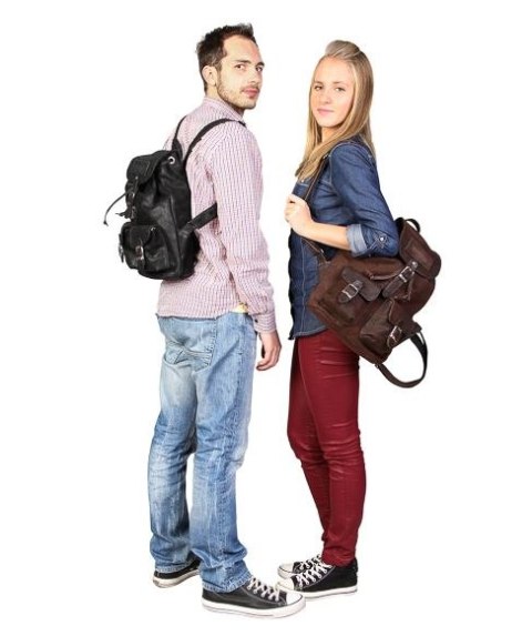 Plecak skórzany retro TC13 camel