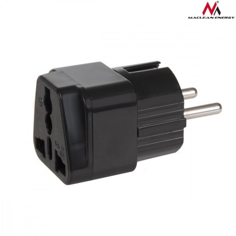 Adapter gniazdo UK na wtyk EU uniwersalny MCE155 Czarny