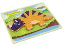 Drewniane Puzzle Dinozaury Triceratops Ankylosaurus Pomarańczowy