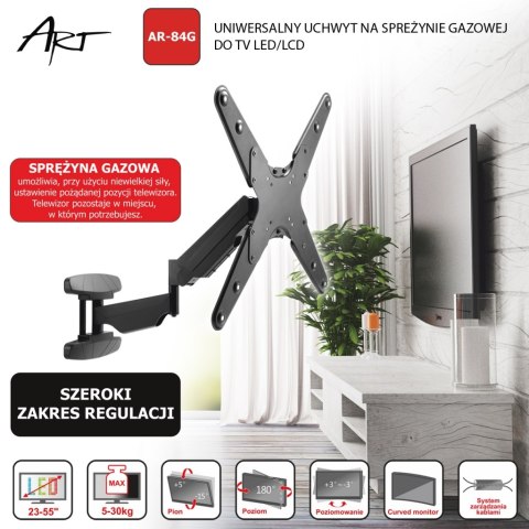 UCHWYT DO TV LED/LCD 23-55" 30KG AR-84G reg. pion/poziom GAZOWY