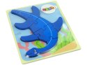 Drewniane Puzzle Dinozaur Pterodaktyl Różowy Pliosaurs Niebieski