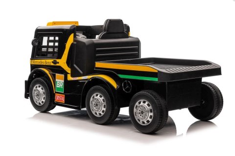Auto Na Akumulator Ciężarówka Mercedes + Naczepa XMX622B Żółty LCD