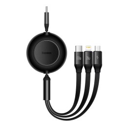 Kabel USB-C 3w1 Baseus Bright Mirror 4, micro USB / Lightning / USB-C, 100W / 3.5A, 1.1m (czarny)