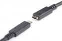 Kabel przedłużający USB 3.1 Gen.2 SuperSpeed+ 10Gbps Typ USB C/USB C M/Ż, PD, czarny 0,7m