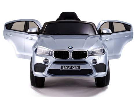 Auto na Akumulator BMW X6 SUV Światła LED Pilot Srebrny Lakierowany