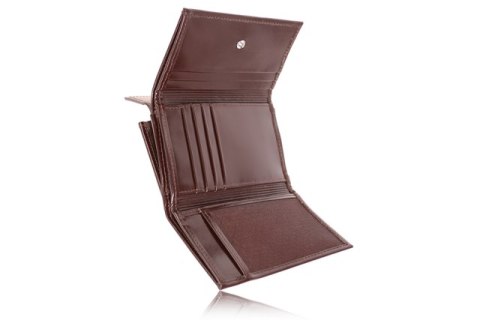 Mały skórzany portfel damski PPD4 BLACK