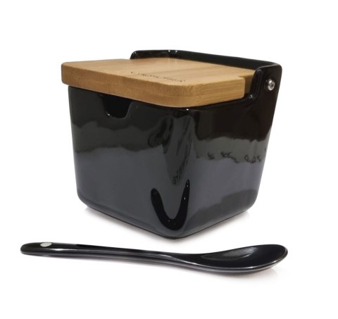 CUKIERNICA CERAMICZNA Z ŁYŻECZKĄ 270ML KONIGHOFFER KG-0531 CZARNA