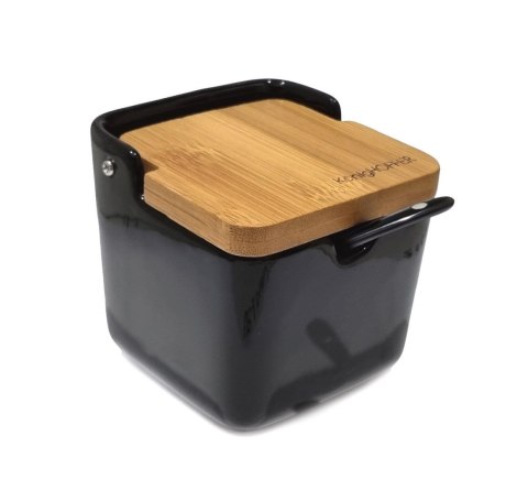 CUKIERNICA CERAMICZNA Z ŁYŻECZKĄ 270ML KONIGHOFFER KG-0531 CZARNA