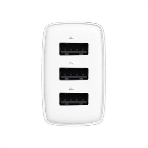 Ładowarka sieciowa Baseus Compact Quick Charger, 3x USB, 17W (biała)