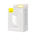 Ładowarka sieciowa Baseus Compact Quick Charger, 3x USB, 17W (biała)