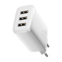 Ładowarka sieciowa Baseus Compact Quick Charger, 3x USB, 17W (biała)