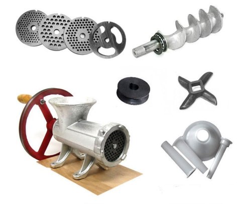 MASZYNKA ŻELIWNA DO MIELENIA MIĘSA #22 z KOŁEM KiNGHOFF KH-1430