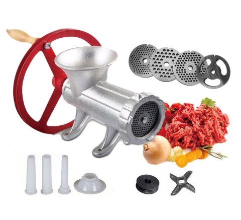 MASZYNKA ŻELIWNA DO MIELENIA MIĘSA #22 z KOŁEM KiNGHOFF KH-1430