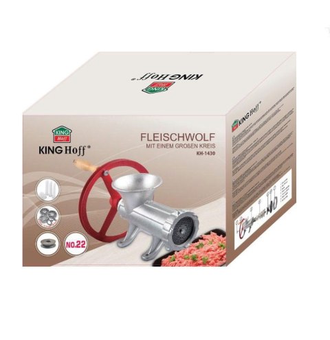MASZYNKA ŻELIWNA DO MIELENIA MIĘSA #22 z KOŁEM KiNGHOFF KH-1430