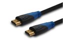 Kabel HDMI (M) 2m, oplot nylonowy, złote końcówki, v1.4 high speed, ethernet/3D, CL-48