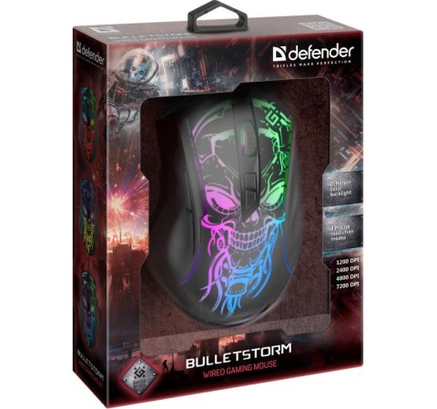 Mysz gamingowa przewodowa Bulletstorm GM-928 72000 dpi 7P