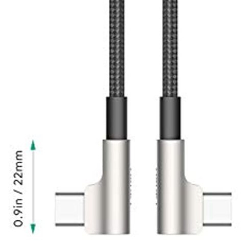 CB-CMD37 OEM kabel USB-C - USB-C 1m 60W PD 3A 20V nylonowy oplot czarny