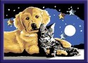 Malowanka CreArt dla dzieci Pies z kotkiem nocą