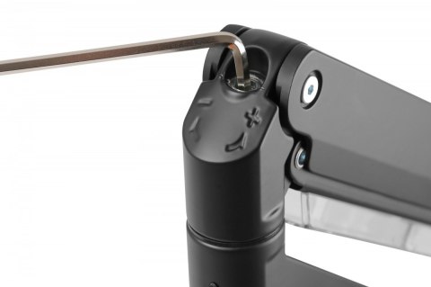 Ramię biurkowe pojedyncze z zaciskiem, 1xLCD, max. 35", max. obciążenie 15kg, ze sprężyną gazową