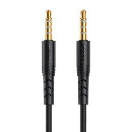 Kabel mini jack 3,5mm AUX Vipfan L04 1m, pozłacany (czarny)