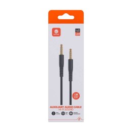 Kabel mini jack 3,5mm AUX VFAN L04 1m, pozłacany (czarny)