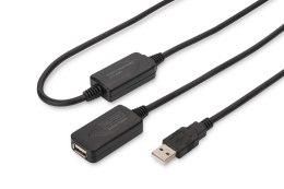 Kabel przedłużający USB 2.0 HighSpeed Typ USB A/USB A M/Ż aktywny 20m Czarny