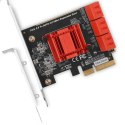 PCES-SA6 Kontroler PCIe 6x wewnętrzny port SATA 6G, ASM1166, SP & LP