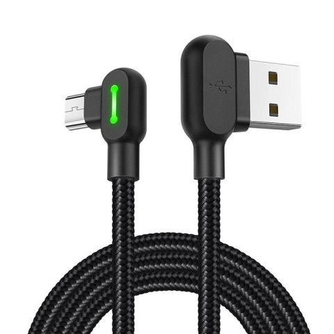 Kabel USB do Micro USB kątowy Mcdodo CA-5772 LED, 1.8m (czarny)