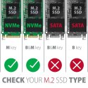 PCEM2-S Adapter wewnętrzny PCIe x16, 1x M.2 NVMe M-key slot aluminiowa osłona