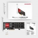 PCEM2-ND Kontroler PCIe x 8, 2x slot M.2 NVMe M-key RAID wsparcie dla płyt bez bifurkacji, w zestawie, SP & LP