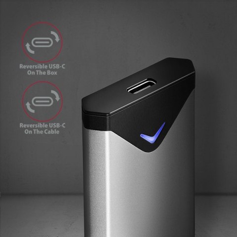EEM2-UG2 Obudowa zewnętrzna aluminiowa, USB-C 3.2 Gen 2 - M.2 NVMe SSD, długość 42 do 80 mm szary