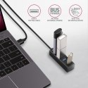 HUE-M1AL Hub 4-portowy Mini metalowy USB 3.2 Gen 1, 1.2m USB-A kabel