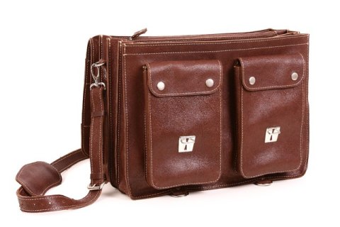 PROMO SET Torba biznesowa skórzana brown TC12+ etui EPD1 na laptop