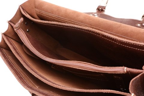 PROMO SET Torba biznesowa skórzana brown TC12+ etui EPD1 na laptop