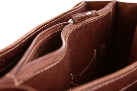 PROMO SET Torba biznesowa skórzana brown TC12+ etui EPD1 na laptop