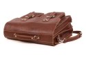 PROMO SET Torba biznesowa skórzana brown TC12+ etui EPD1 na laptop