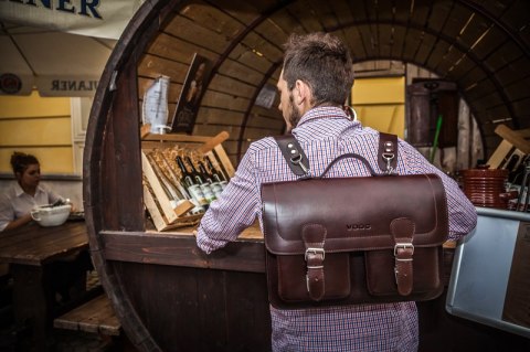 Teczka z funkcją plecaka Vintage P24 BROWN