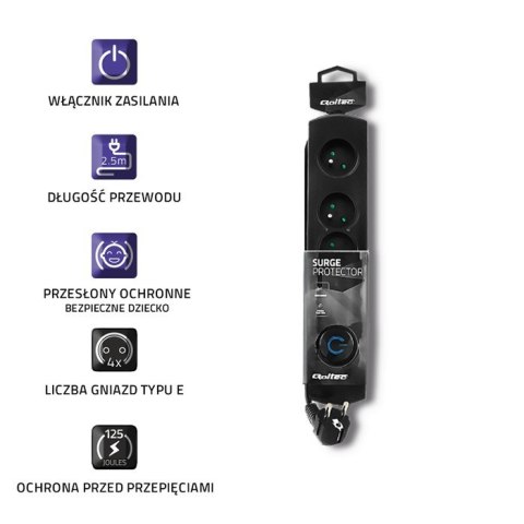 Listwa antyprzepięciowa 4 gniazda 2,5m