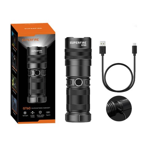Latarka Superfire GT60 - 2600 lm, 2 tryby, USB-C