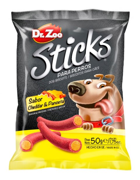 DR ZOO Sticks Cheddar & Panceta - Paluszki dla psa o smaku sera i bekonu 50g [11255]