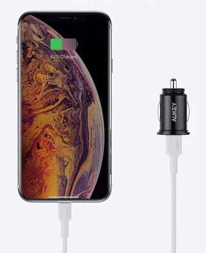 CC-Y11 Mini ładowarka samochodowa 2xUSB (1xUSB C Power Delivery 3.0 + USB-A Quick Charge 3.0) 21W 6A