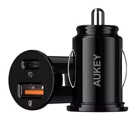 CC-Y11 Mini ładowarka samochodowa 2xUSB (1xUSB C Power Delivery 3.0 + USB-A Quick Charge 3.0) 21W 6A