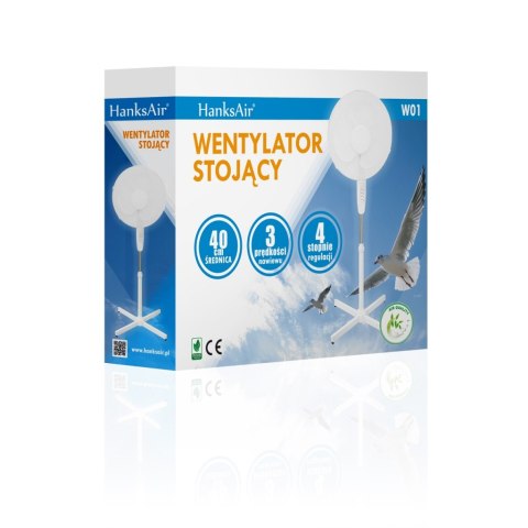 WENTYLATOR STOJĄCY W01 16''/45W/biały