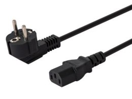 Kabel zasilający Schuko męski - IEC C13, kątowy, 1,8m, CL-98