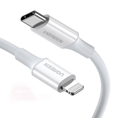 Kabel USB-C do Lightning UGREEN US171, 3A, 0.25m (biały)