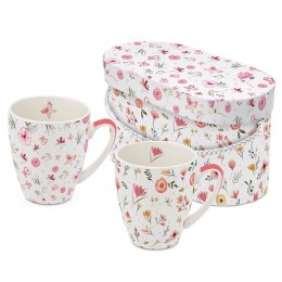 Łąka Kwiatowa Kubki Porcelanowe w Ozdobnym Pudełku