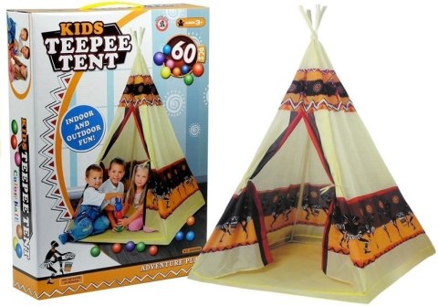 Namiot Tipi Indiański Baza Dla Dzieci + 60 Piłek 155 cm